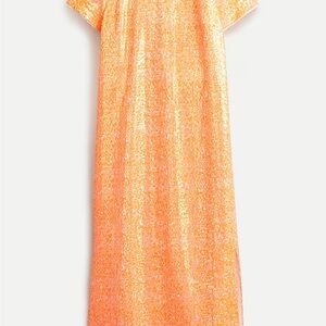 J. Crew Orange Sequin Shell long dress